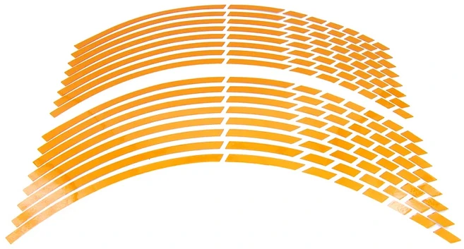 17 "18" 스트립 오토바이 자동차 휠 타이어 스티커 반사 림 테이프 데칼 for Yamaha Suzuki Honda Kawasaki, 05 decal yellow