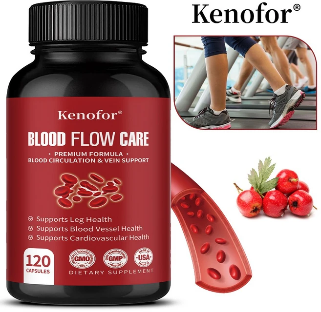 혈액순환 보충제로 나이아신 L-아르기닌 생강뿌리 고추 산사나무속 함유 다리 정맥 심장 혈관 및 심혈관 건강 지원 혈액흐름 촉진, 3개, 120회분 - 쿠팡