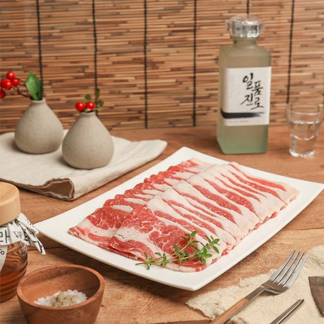 미국산 우삼겹 삼겹양지 대패 구이용 샤브샤브 찌개용, 1개, 1kg