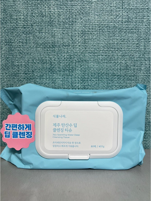 식물나라 제주탄산수 퀵앤딥 클렌징티슈 100매, 80매입, 1개