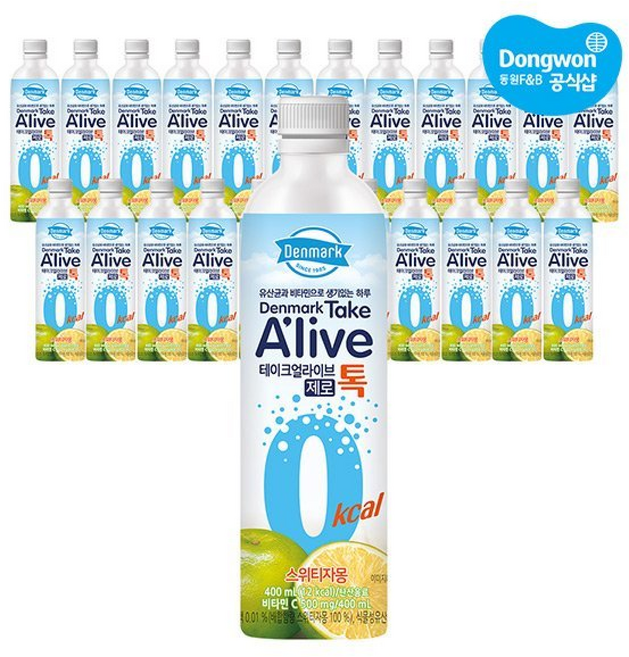 덴마크 테이크 얼라이브 제로 톡 스위티자몽, 400ml, 24개