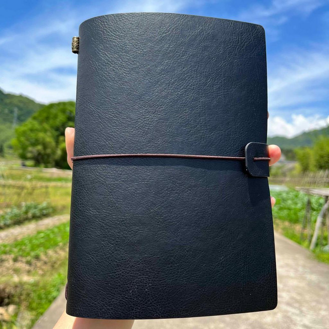 A5 TN復古手帳本 旅遊蓋章本 旅行日記本, 1個, A5黑色,空白本【1本內芯-不夠用】, 黑色