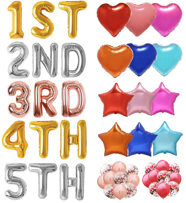 1주년풍선 2주년 3주년 5주년 10주년 은박 결혼기념일 홈파티 일주년, 5, 실버, 소