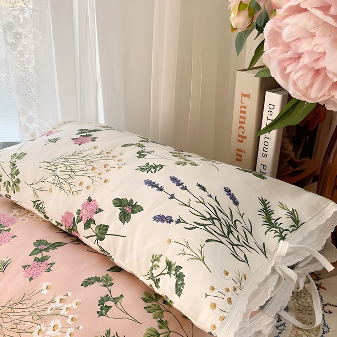 ANDCOTTON Romantic Herb 亞麻午睡蕎麥枕, 象牙白, 1個