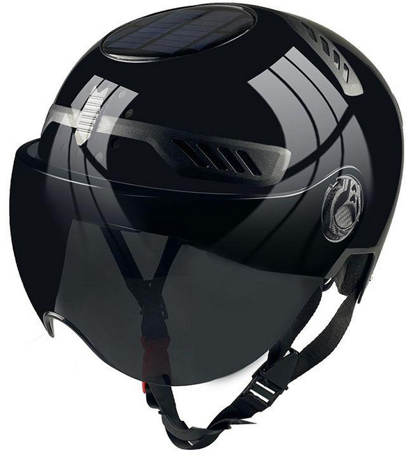 헬멧 오토바이 선풍기 쿨링 여름용 반모 라이딩 머리 스쿠터 충전, 한 사이즈, B. 블랙 QX17-BK5000