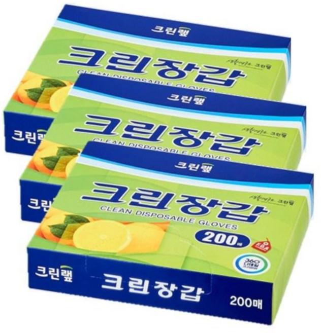 크린랲 크린장갑 200매X3개, 200개, 3개
