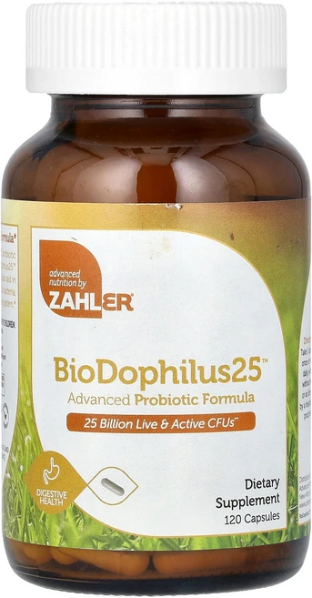 잘러 Zahler BioDophilus25 어드밴스드 프로바이오틱 포뮬라 250억CFU 캡슐 120정124641원산지:기타, 25 0억, 1개, 120정 - 쿠팡