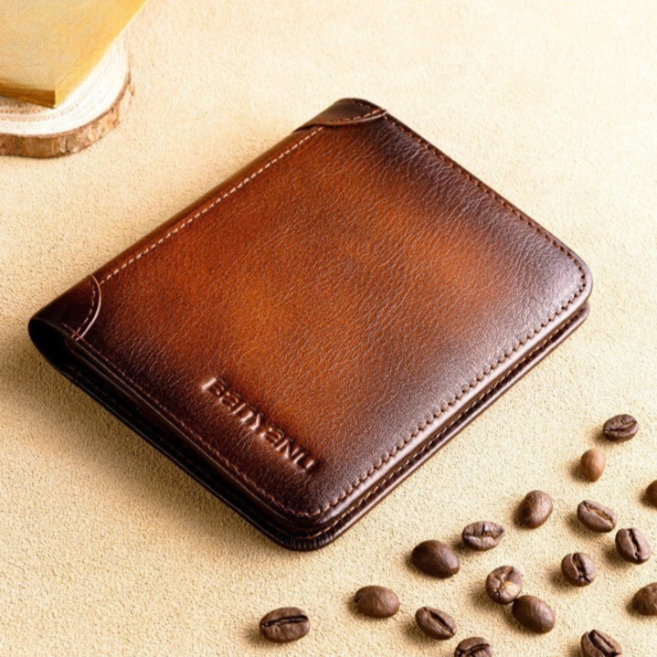 프리미엄 남성 소가죽 심플 반지갑 2011-C-2