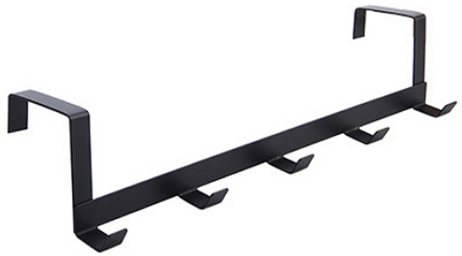 엘홈 도어훅 스틸 5구 방문 옷걸이 바지걸이 모자걸이, 블랙, 1개