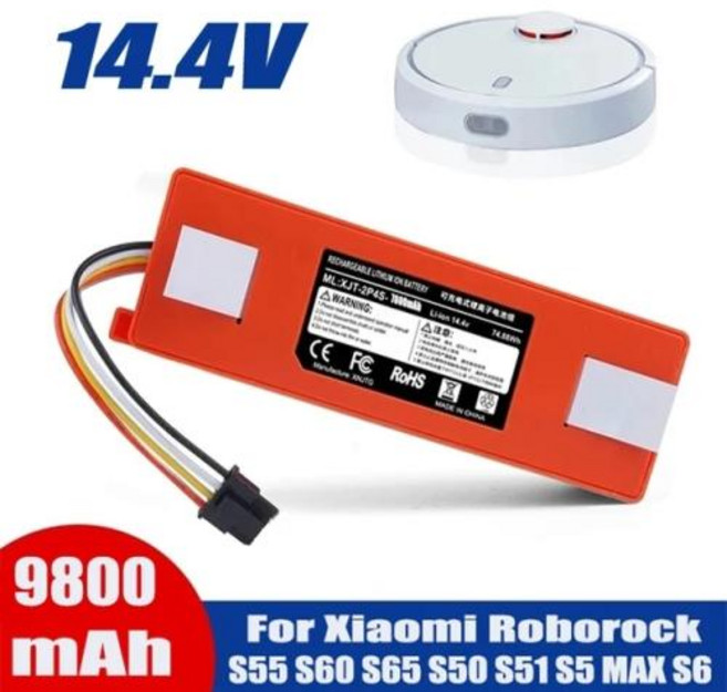 Roborock 교체 배터리 Roborock S6 S7 MaxV Q5 Q7 MAX 로봇 진공 청소기 액세서리 부품 14.4V 6500mAh, 03 9800mAh, 1개