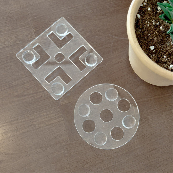 높이 10mm 투명 아크릴 통풍 화분받침 원형 정사각형 과습방지 식물 토분 받침대 10cm, 1개, 투명 / 높이 10mm 아크릴 통풍 화분받침(원형)