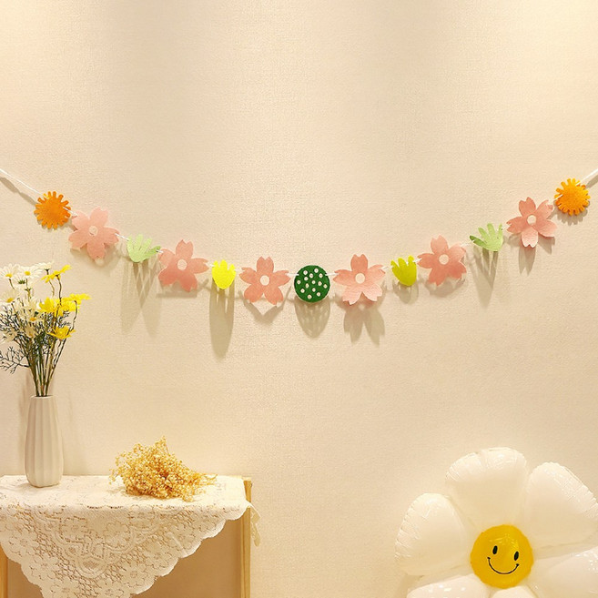 이벤트홀릭 꽃 펠트 가랜드 3종, 1개, 1.벚꽃 가랜드