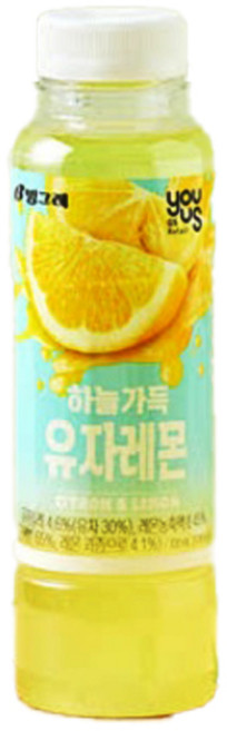 유어스 하늘가득 유자레몬, 330ml, 18개