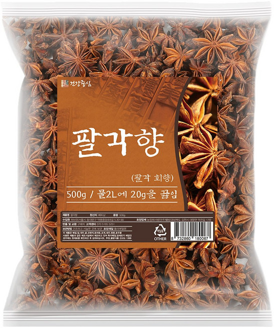 건강중심 팔각향 팔각회향 스타아니스, 1개, 500g