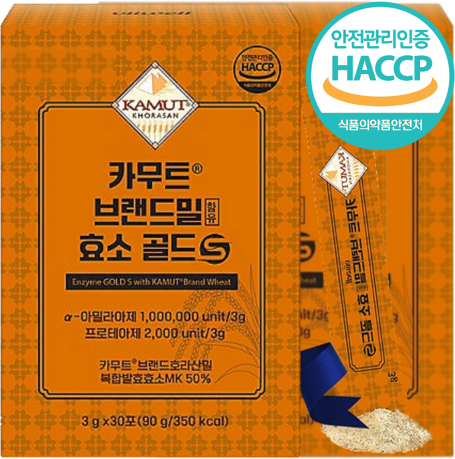 카무트효소 식약청인증 HACCP 프리미엄 골드, 3개, 30회분