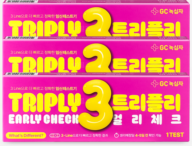GC녹십자 트리플리 얼리체크 임신 테스트기, 3개, 1개입