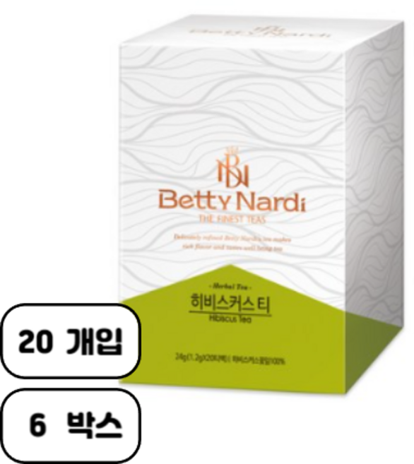 베티나르디 히비스커스 20티백, 1.2g, 20개입, 6개