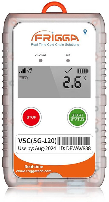 프리가 V5C 4G5G 실시간 온도 습도 데이터 로거 일회용 28800 포인트 원격 무선 디지털 기록기 60일용 온실 약국 냉장 체인 물류 고정밀, 리튬-60일, 1