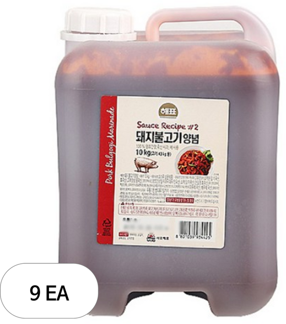 사조해표 돼지불고기양념, 10kg, 9개