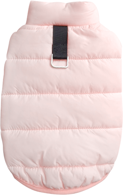 그루밍독 반려동물 하네스 경량 패딩, 핑크, 1개