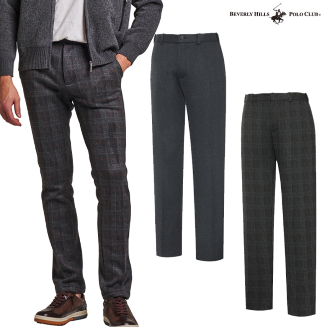 아놀드파마 패플 _비버리힐스클럽 골프 마스터 타탄체크 기모스판 팬츠 793