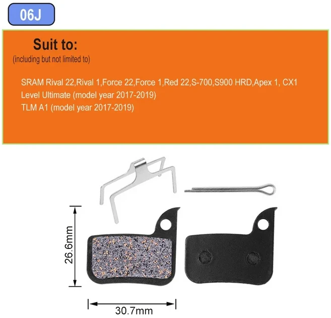 2 쌍 (4 개) MTB 자전거 유압 디스크 브레이크 패드 b01s SRAM AVID HAYES Magura ZOOM 사이클링 부품 용, 13 2pair 06J