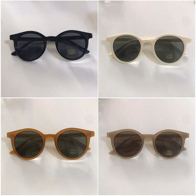 1+1 무드 라운드 선글라스 4컬러 셀럽 여자 뿔테 안경 커플 휴가