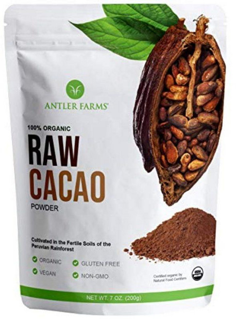 유기농 생 카카오 파우더 200g 순수 비건 글루텐프리 슈퍼푸드, 7.05온스
