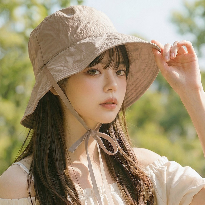 코욜하우키 자외선차단 바스락 버킷햇 여성 여름 등산 골프 챙넓은 햇빛가리개 벙거지 모자