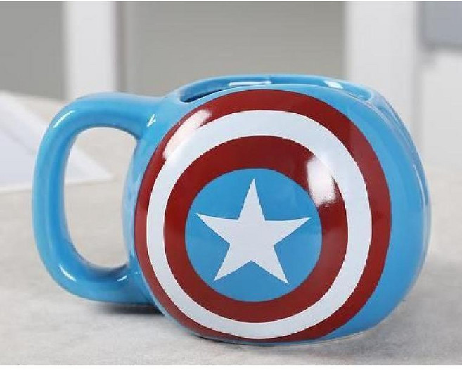 영화캐릭터 세라믹 뚜껑 대용량 스틸머그, 05. 캡틴 아메리카 머그컵