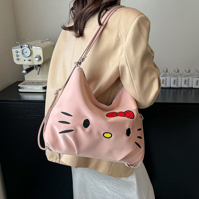NYDIA 헬로키티 여성 귀여운 캐릭터 대용량 통근 핸드백 숄더백