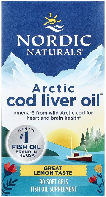 Nordic Naturals Arctic Cod Liver Oil™ 레몬 맛 소프트젤 90정 Naturals (노르딕 내추럴스), 90 개, 1 - 쿠팡
