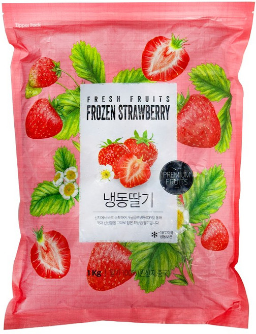 웰루츠 냉동 홍안 딸기, 1개, 1kg