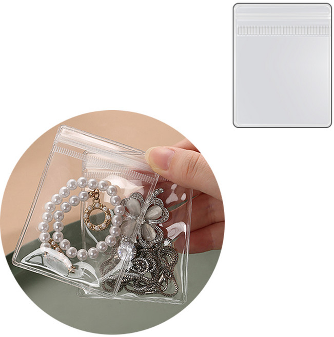 두꺼운 소형 미니 PVC 투명 지퍼백 100매, 100매입, 1세트