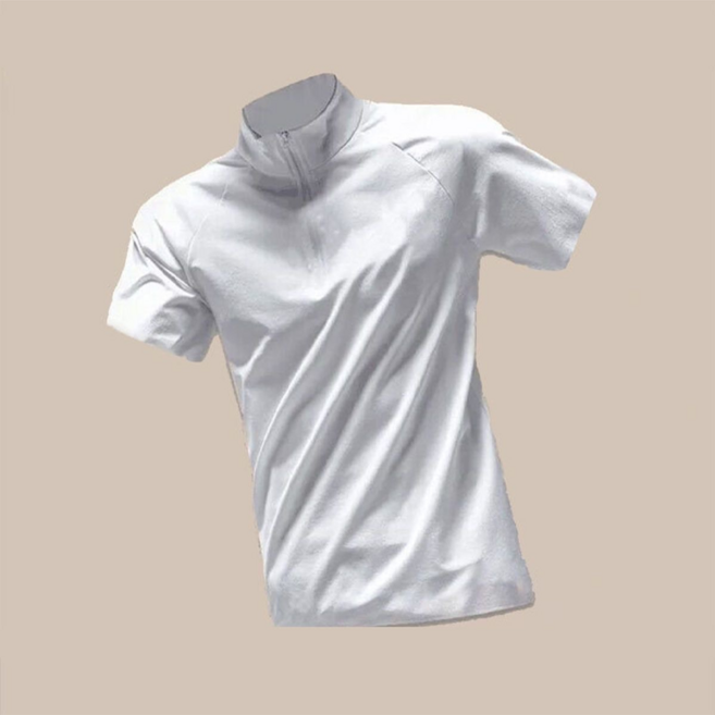 고급 아이스 실크 반폴라 반팔티 패션 여름 스타일 미니멀 디자인 트레이닝복 체육생 러닝 상의 축구 헬스복