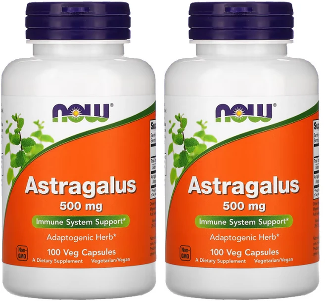 1+1 나우푸드 황기 추출물 500mg 100캡슐 아답토젠 식이섬유, 100정, 2개 - 쿠팡