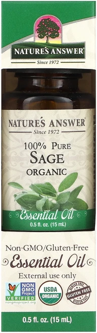 Nature's Answer 100% 순수 유기농 에센셜 오일 세이지 15ml(0.5fl oz) Answer (네이처스 앤서), Nature's Answer, 100% 순수 유기농 에 - 쿠팡