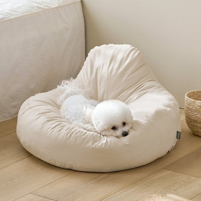 울리 펫 빈백 강아지 쿠션, 울리펫빈백L(베이지)), 1개