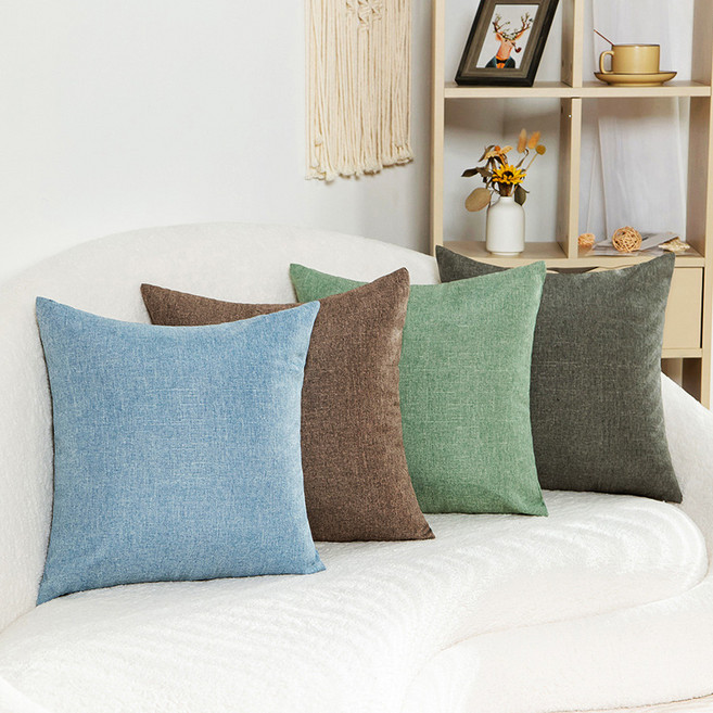 Maxinsk 심플 무지 쇼파 쿠션 솜포함3P 45*45cm, 블루, 3개