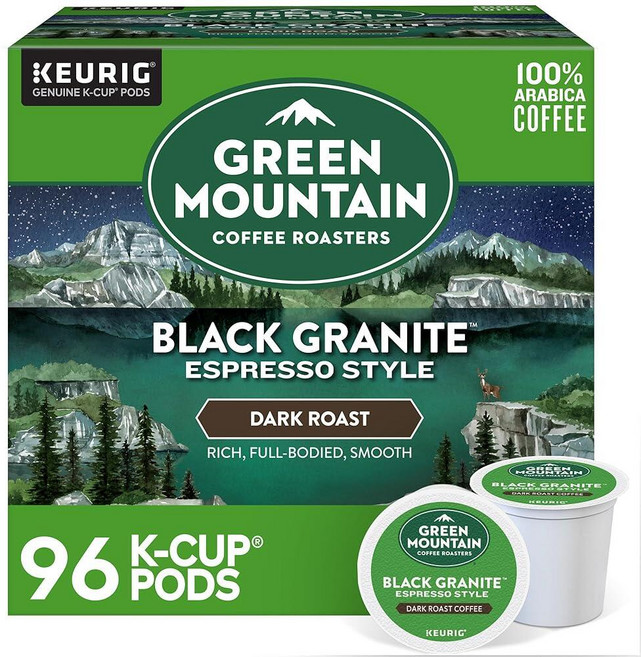 Green Mountain Coffee Roasters 수마트라 리저브 커피 큐리그 1인용 K컵 포드 다크 로스트 32개, 없음, 10) 24 Count Pack of 4 - 블랙, 24개입
