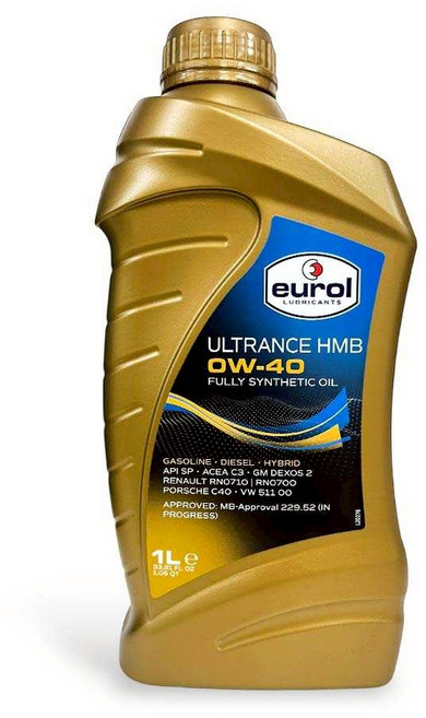 Eurol Ultrance HMB 全合成引擎機油 適用汽油柴油混合動力引擎, 0w40, 1個, 1L