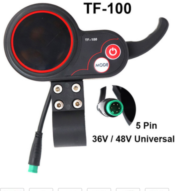 전동킥보드 컨트롤러 부품 전기 스쿠터 액세서리 TF100 5pin 6pin 대시 보드 접이식 자동차 스로틀 핸들 바 디스플레이, [03] TF-100 LCD 5pin, 1개