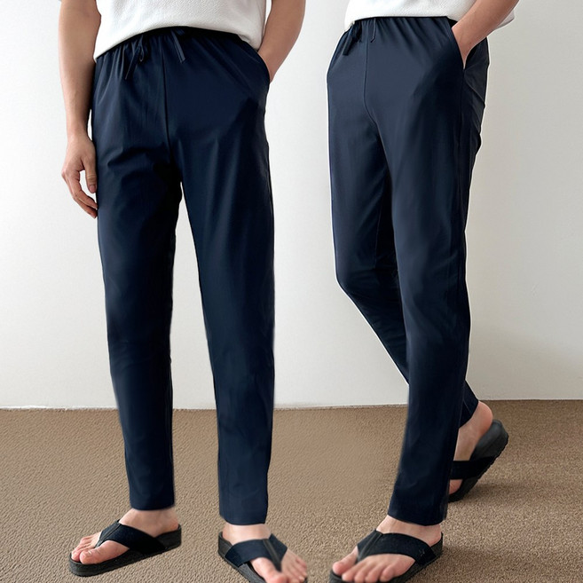 제시본 남녀공용 아이스 쿨 냉감 바지 편한 빅사이즈 S~6XL 시원한 여름 냉장고 바지 스판 밴딩 링클프리