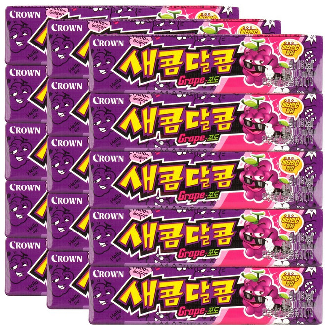 크라운 새콤달콤 포도, 29g, 15개