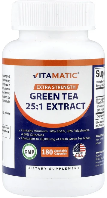 몸관리하세요 겨울입니다 Vitamatic 녹차 25:1 추출물 베지 캡슐 180정 특별관리진행, Vitamatic녹차251추출물베지캡슐180정, 1개 - 쿠팡