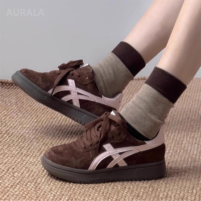 AURALA 여성 패션 통굽 캐주얼 운동화 발편한 운동화 스니커즈