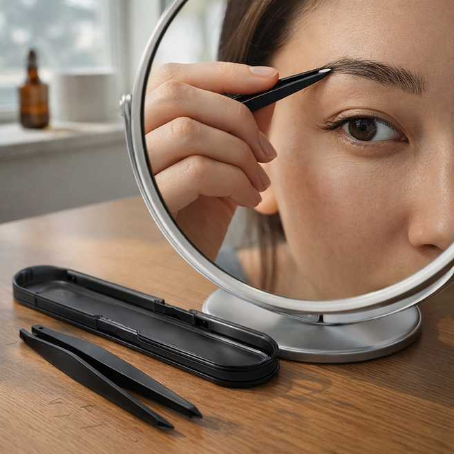 필모어 9세대 정밀 속눈썹 미세모족집게 정밀 안전 트위저, 1개, 딥블랙