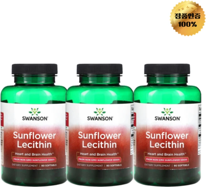 2+1 스완슨 해바라기 레시틴 1 200mg 소프트젤 90정, 3개 - 쿠팡