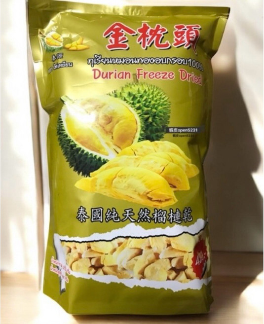 泰國金枕頭榴槤冷凍乾燥脆片純天然榴槤乾酥脆口感獨立包裝, 50g, 1個