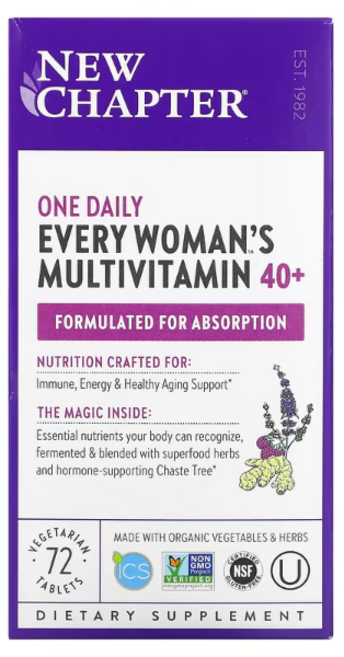뉴쳅터 40플러스 에브리 우먼스 원 데일리 홀푸드 멀티비타민 베지 72정, 1개